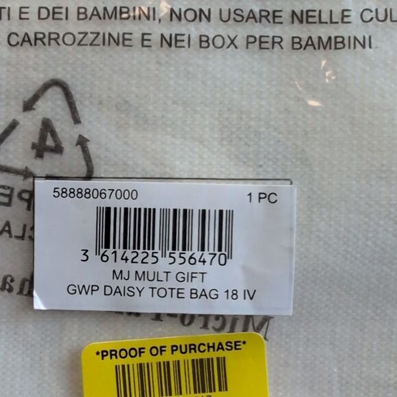 NWT Marc Jacobs Fragrances Limited Edition Cream Tote Bag Gold Daisy - Picture 5 of 8